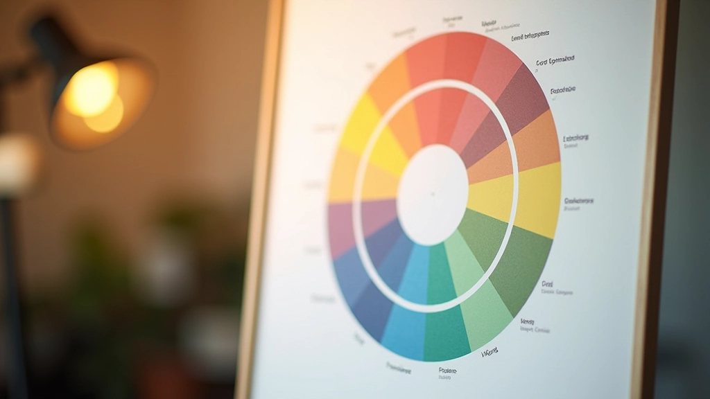 Diagram showing four different color wheel arrangements demonstrating complementary analogous triadic and split-complementary color relationships