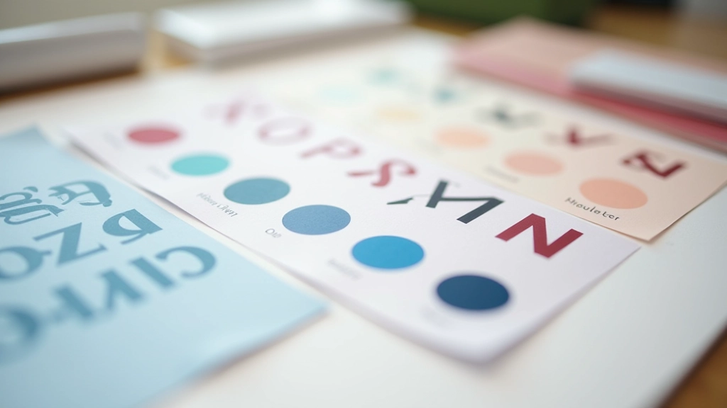 Typography and color swatches